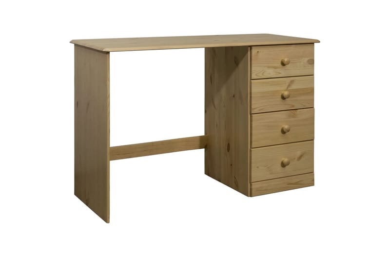 Skrivbord med 4 lådor 110x50x74 cm massiv furu - Brun - Möbler - Bord & matgrupper - Kontorsbord - Skrivbord