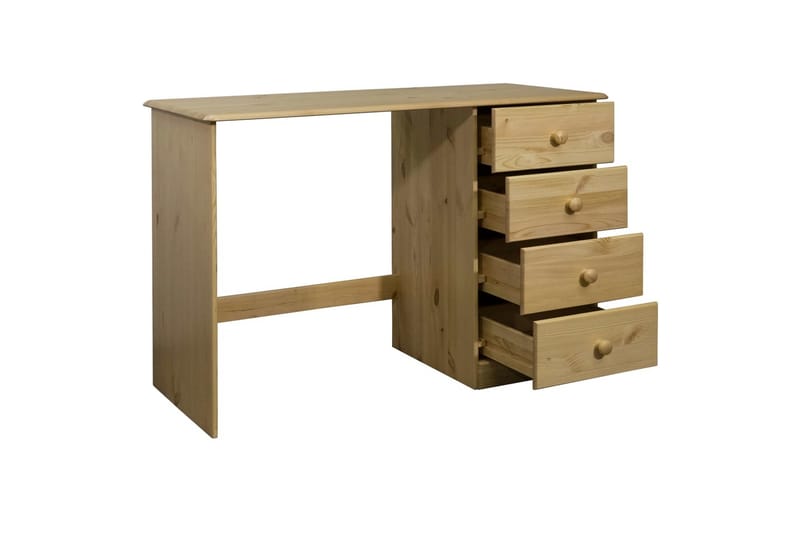 Skrivbord med 4 lådor 110x50x74 cm massiv furu - Brun - Möbler - Bord & matgrupper - Kontorsbord - Skrivbord