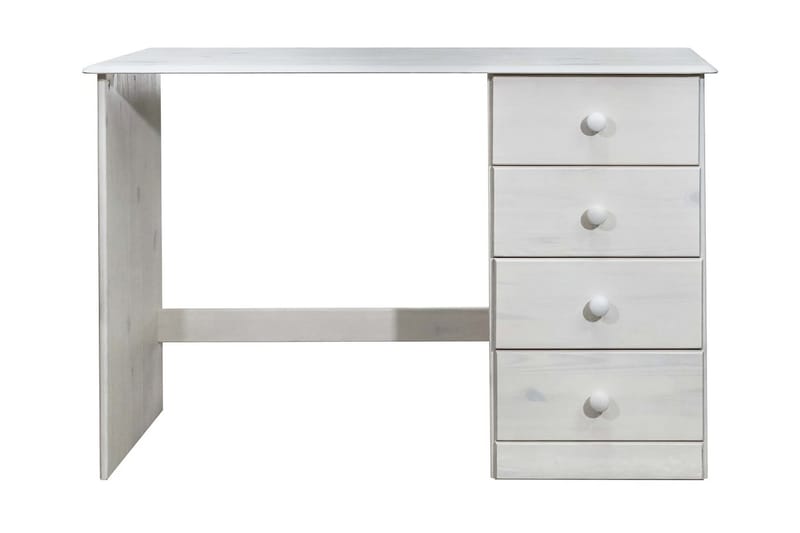 Skrivbord med 4 lådor 110x50x74 cm massiv furu - Vit - Möbler - Bord & matgrupper - Kontorsbord - Skrivbord