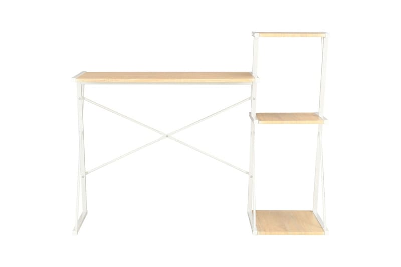 Skrivbord med hylla vit och ek 116x50x93 cm - Vit - Möbler - Bord & matgrupper - Kontorsbord - Skrivbord - Hörnskrivbord