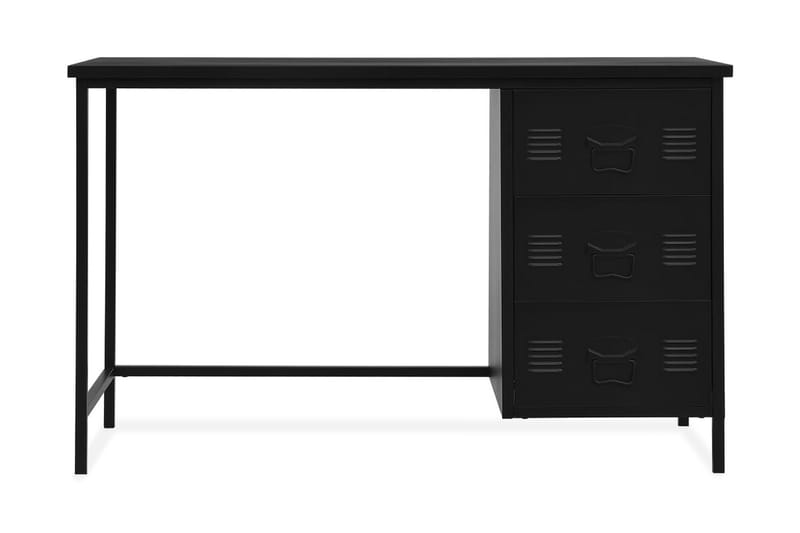 Skrivbord med lådor industriell svart 120x55x75 cm stål - Svart - Förvaring - Klädförvaring - Garderob & garderobssystem - Resegarderob