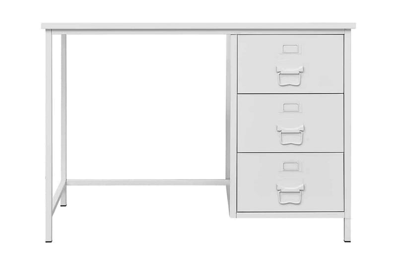 Skrivbord med lådor industriell vit 105x52x75 cm stål - Vit - Möbler - Bord & matgrupper - Kontorsbord - Skrivbord