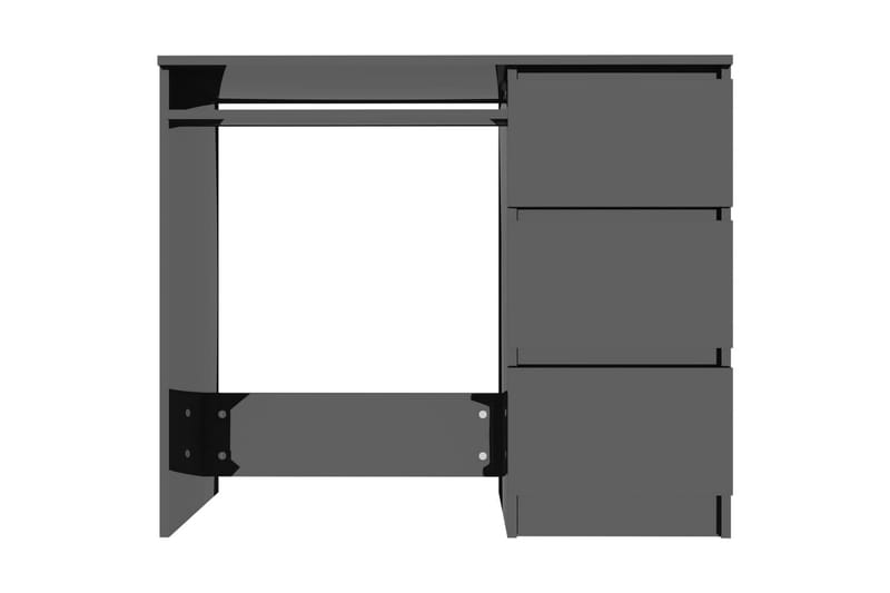 Skrivbord svart högglans 90x45x76 cm spånskiva