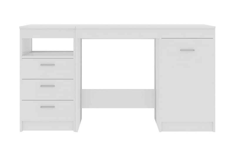 Skrivbord vit högglans 140x50x76 cm spånskiva - Vit - Möbler - Bord & matgrupper - Kontorsbord - Skrivbord