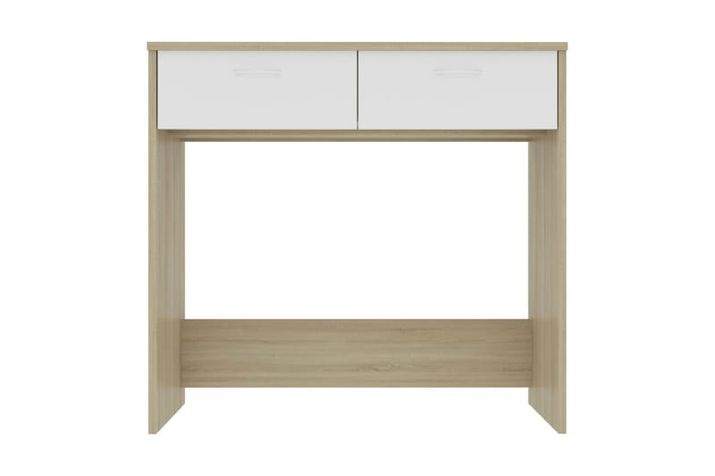 Skrivbord vit och sonoma-ek 80x40x75 cm spånskiva - Vit - Möbler - Bord & matgrupper - Kontorsbord - Skrivbord