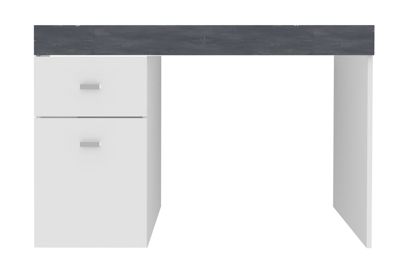 Slinger Skrivbord 100 cm med Förvaring Låda + Dörr - Svart/Vit Högglans - Möbler - Bord & matgrupper - Kontorsbord - Skrivbord