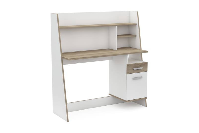Upnest Skrivbord 120 cm med Förvaring Hyllor + Lådor - Trä/Vit - Möbler - Bord & matgrupper - Kontorsbord - Skrivbord