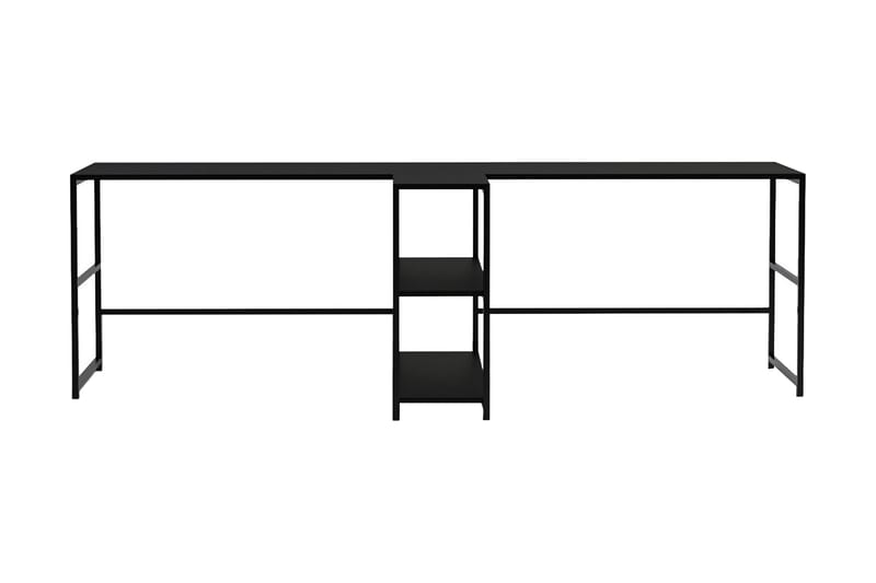 Viranbag Skrivbord 240 cm med Förvaring 2 Hyllor - Svart - Möbler - Soffa - Bäddsoffa