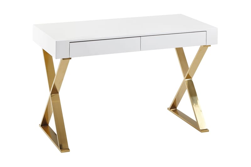 Willowdale Skrivbord 118 cm med Förvaring 2 Lådor - Vit/Guld - Möbler - Bord & matgrupper - Kontorsbord - Skrivbord