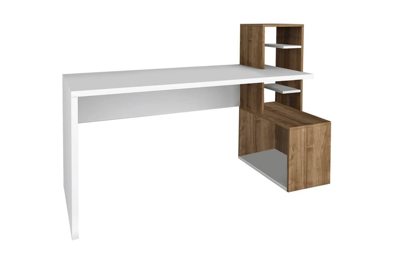 Winvar Skrivbord 120 cm med Förvaring - Vit/Valnötsbrun - Möbler - Bord & matgrupper - Kontorsbord - Skrivbord