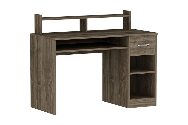 Yemisen Skrivbord 120 cm med Förvaring Låda + Hyllor - Valnötsbrun - Möbler - Bord & matgrupper - Kontorsbord - Skrivbord
