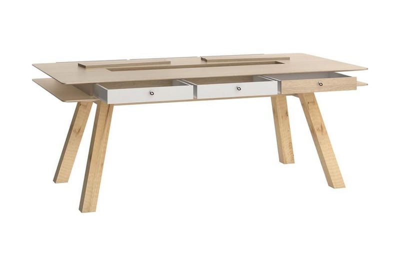 4You Låda till bord Vit/Trä/Natur - VOX - Möbler - Bord & matgrupper - Matbord & köksbord