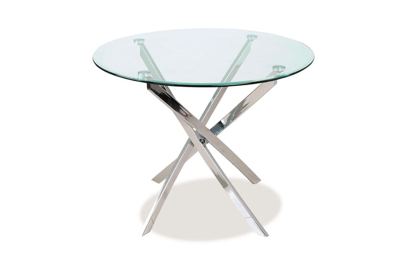 Agisa Matbord 90 cm Runt - Glas/Silver - Möbler - Bord & matgrupper - Matbord & köksbord