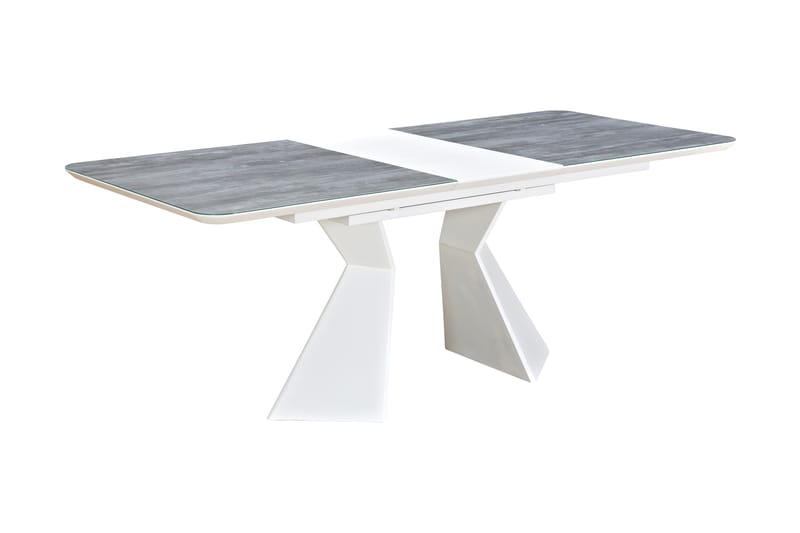 Aix Förlängningsbart Matbord 160 cm Glas - Vit - Möbler - Bord & matgrupper - Matbord & köksbord