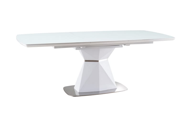 Alafia Förlängningsbart Matbord 160 cm - Glas/Vit Matt Lack - Möbler - Bord & matgrupper - Matbord & köksbord