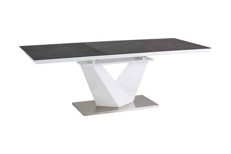 Alaras Förlängningsbart Matbord 120 cm - Glas/Grå/Vit - Möbler - Bord & matgrupper - Matbord & köksbord