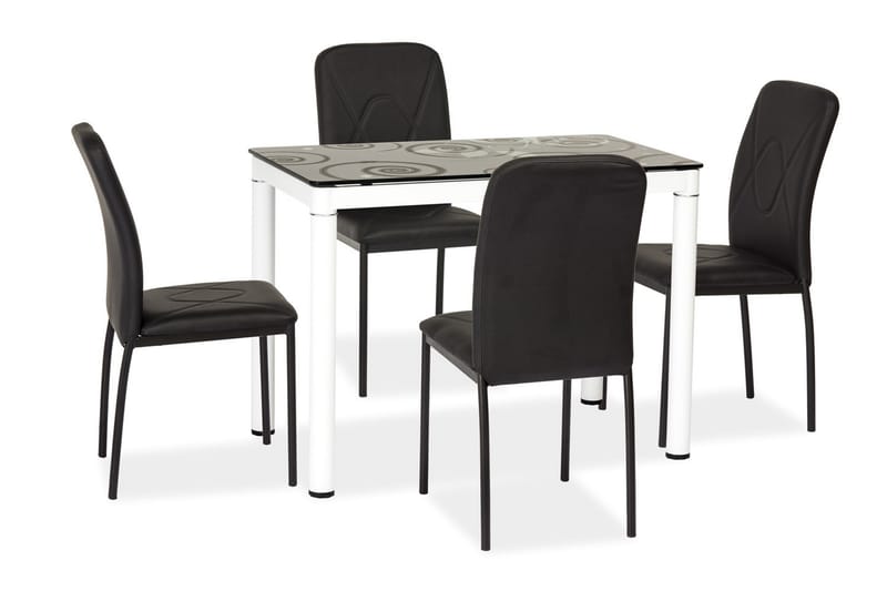 Damara Matbord 100 cm - Glas/Svart/Vit - Möbler - Bord & matgrupper - Matbord & köksbord