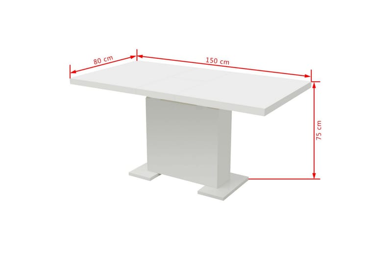 Förlängningsbart matbord högglans vit - Vit - Möbler - Bord & matgrupper - Matbord & köksbord