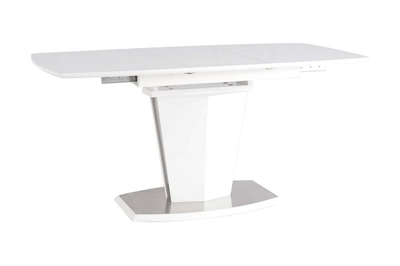 Huston Förlängningsbart Matbord 120 cm - Glas/Vit Matt Lack/Silver - Möbler - Bord & matgrupper - Matbord & köksbord
