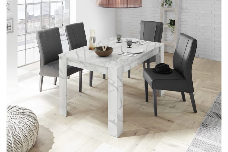 Ice Förlängningsbart Matbord 137 cm - Vit Marmor - Möbler - Bord & matgrupper - Matbord & köksbord