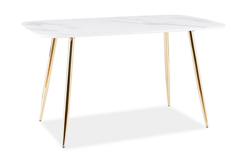 Keres Matbord 140 cm Marmorlook - Glas/Vit/Guld - Möbler - Bord & matgrupper - Matbord & köksbord