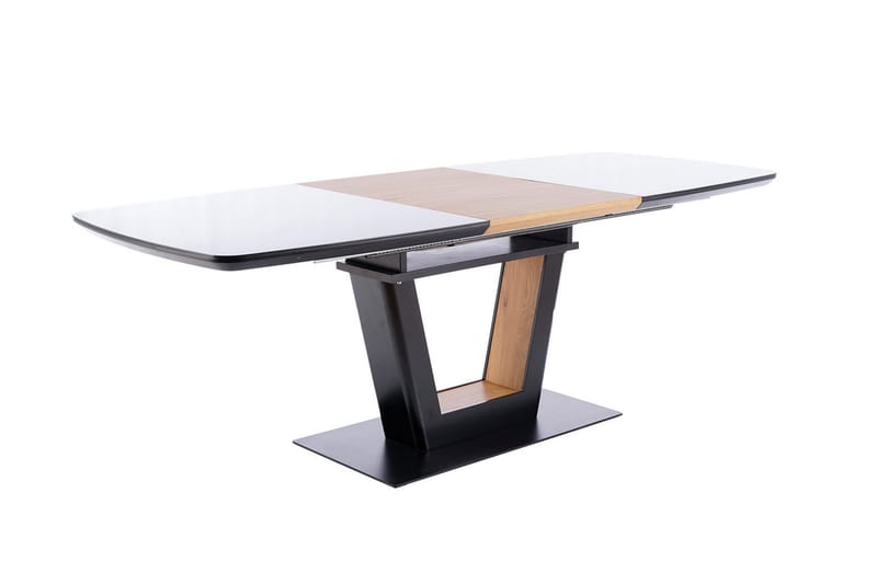 Kiama Förlängningsbart Matbord 160 cm - Glas/Svart Mattlack/Ek - Möbler - Bord & matgrupper - Matbord & köksbord