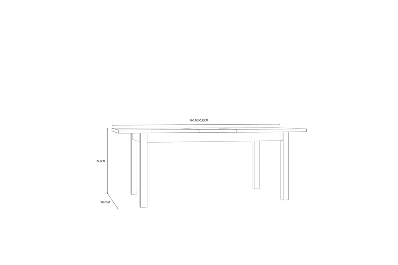 Konitsa Förlängningsbart Matbord 160 cm - Brun/Svart - Möbler - Bord & matgrupper - Matbord & köksbord