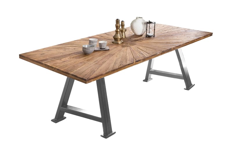 Laikera Matbord 200x100 cm - Återvunnen Teak/Silver - Möbler - Bord & matgrupper - Matbord & köksbord
