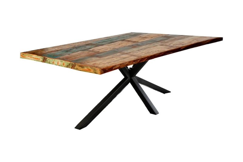 Laikera Matbord 200x100 cm - Återvunnet Trä/Flerfärgad/Svart - Möbler - Bord & matgrupper - Matbord & köksbord