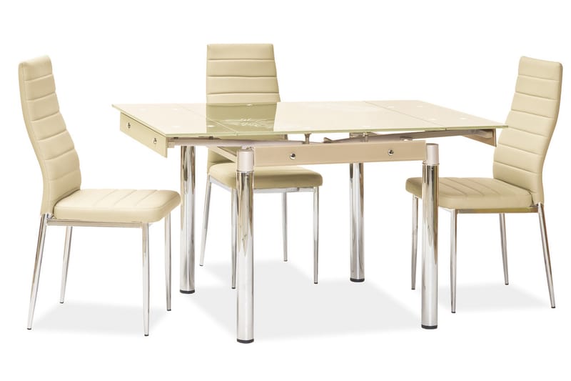 Lioma Förlängningsbart Matbord 80 cm - Glas/Beige - Möbler - Bord & matgrupper - Matbord & köksbord