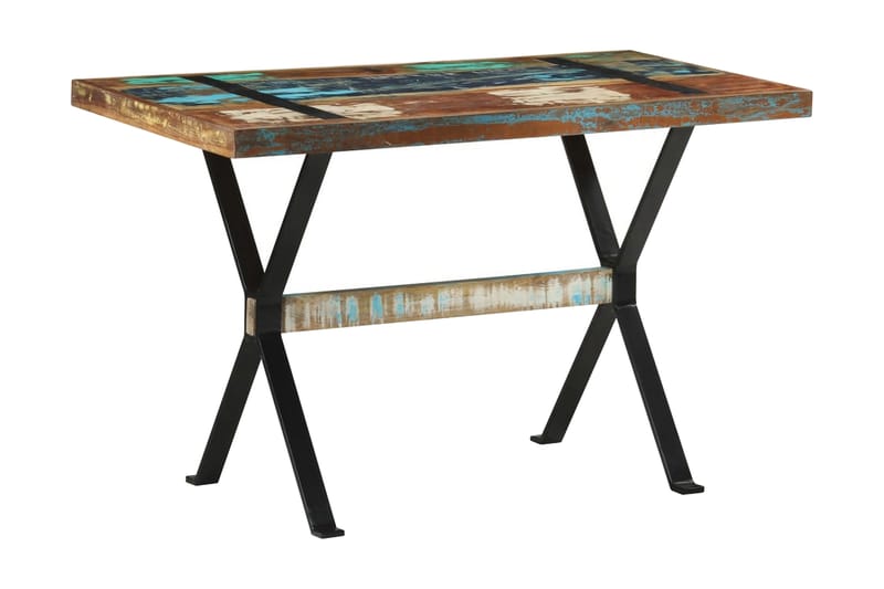 Matbord 120x60x76 cm massivt återvunnet trä - Flerfärgad - Möbler - Bord & matgrupper - Matbord & köksbord