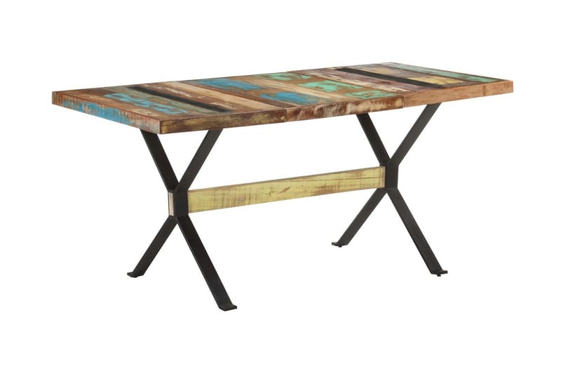 Matbord 160x80x76 cm massivt återvunnet trä - Flerfärgad - Möbler - Bord & matgrupper - Matbord & köksbord