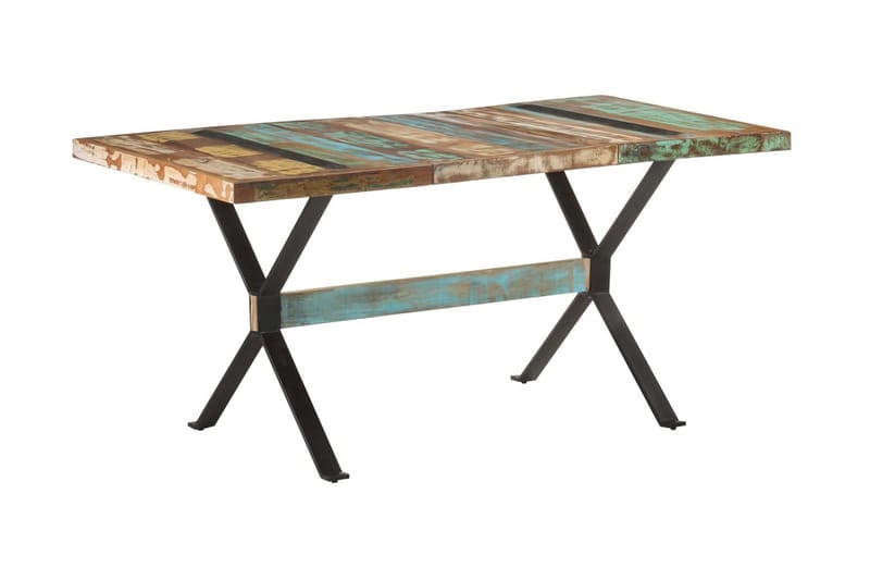 Matbord 160x80x76 cm massivt återvunnet trä - Flerfärgad - Möbler - Bord & matgrupper - Matbord & köksbord