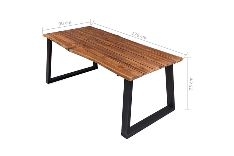 Matbord 170x90x75 cm massivt akaciaträ - Brun - Möbler - Bord & matgrupper - Matbord & köksbord