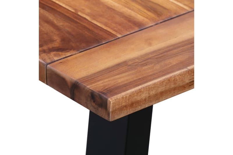 Matbord 180x90x75 cm massivt akaciaträ och glas - Brun - Möbler - Bord & matgrupper - Matbord & köksbord