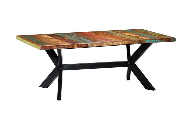 Matbord 200x100x75 cm massivt återvunnet trä - Flerfärgad - Möbler - Bord - Matbord & köksbord