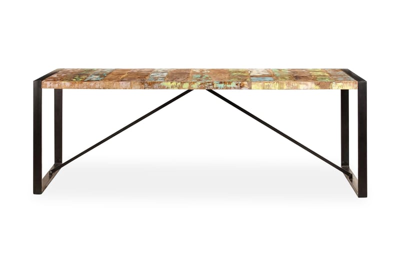 Matbord 220x100x75 cm massivt återvunnet trä - Flerfärgad - Möbler - Bord - Matbord & köksbord