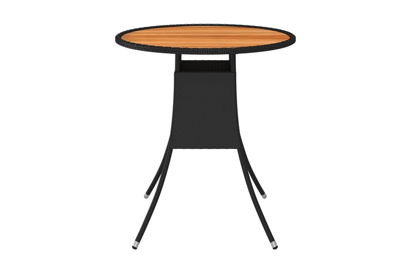 Matbord för trädgård svart Ã˜70cm konstrotting och massiv ak - Svart - Möbler - Bord & matgrupper - Matbord & köksbord