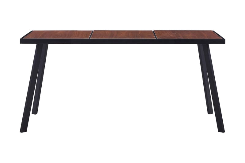 Matbord mörkt trä och svart 160x80x75 cm MDF - Svart - Möbler - Bord & matgrupper - Matbord & köksbord