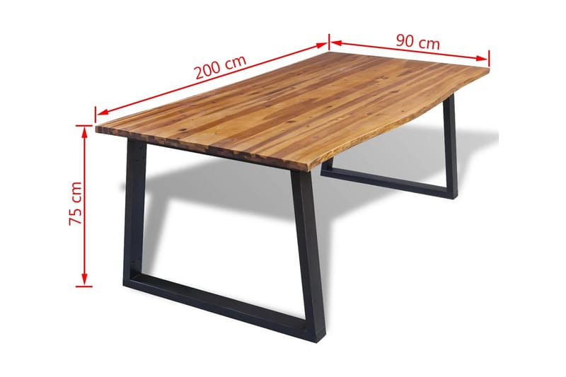 Matbord massivt akaciaträ 200x90 cm - Brun - Möbler - Bord & matgrupper - Matbord & köksbord