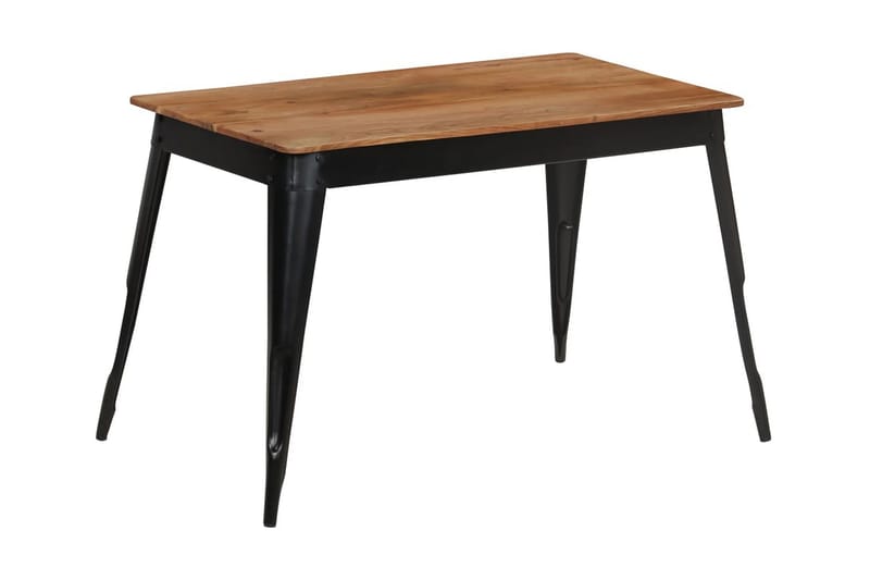Matbord massivt akaciaträ och stål 120x60x76 cm - Brun - Möbler - Bord - Matbord & köksbord