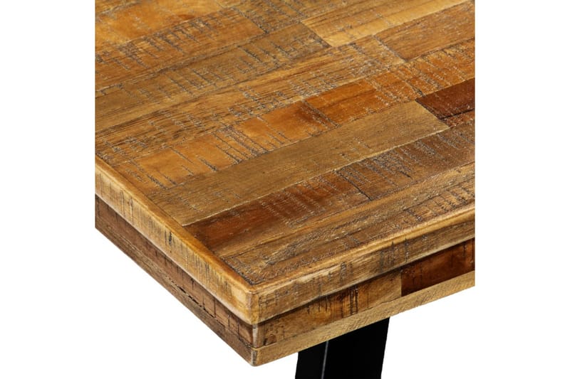 Matbord massivt teakträ och stål 180x90x76 cm - Brun - Möbler - Bord & matgrupper - Matbord & köksbord
