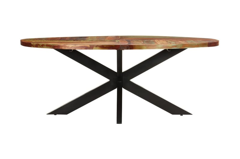 Matbord ovalt 200x100x75 cm massivt återvunnet trä - Brun - Möbler - Bord & matgrupper - Matbord & köksbord