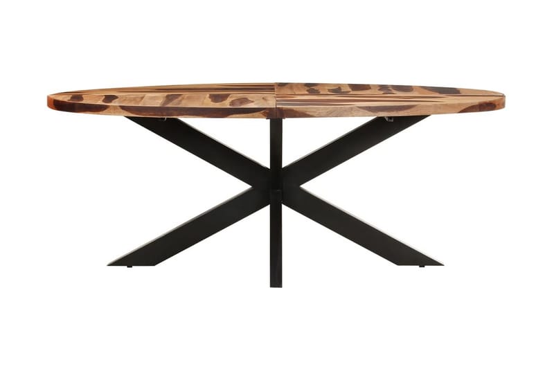 Matbord ovalt 200x100x75 cm massivt akaciaträ med sheshamyta - Brun - Möbler - Bord & matgrupper - Matbord & köksbord