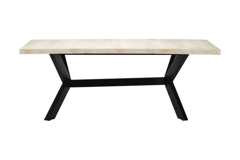 Matbord vit 200x100x75 cm massivt mangoträ - Vit - Möbler - Bord & matgrupper - Matbord & köksbord