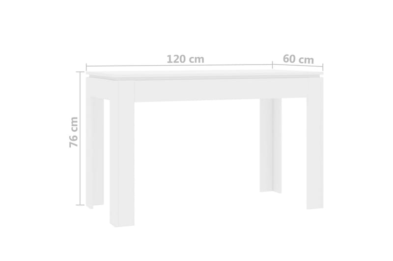 Matbord vit högglans 120x60x76 cm spånskiva - Vit högglans - Möbler - Bord & matgrupper - Matbord & köksbord
