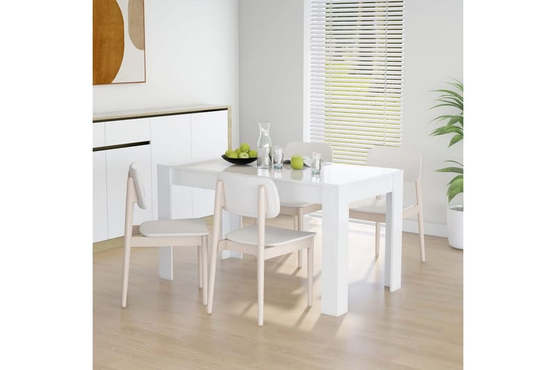 Matbord vit högglans 140x74,5x76 cm spånskiva - Vit - Möbler - Bord & matgrupper - Matbord & köksbord