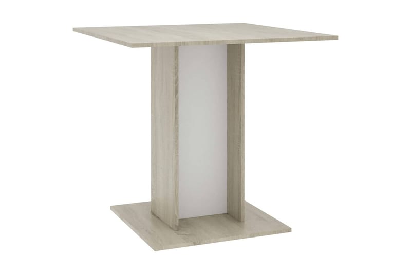 Matbord vit och sonoma-ek 80x80x75 cm spånskiva - Flerfärgad - Möbler - Bord & matgrupper - Matbord & köksbord