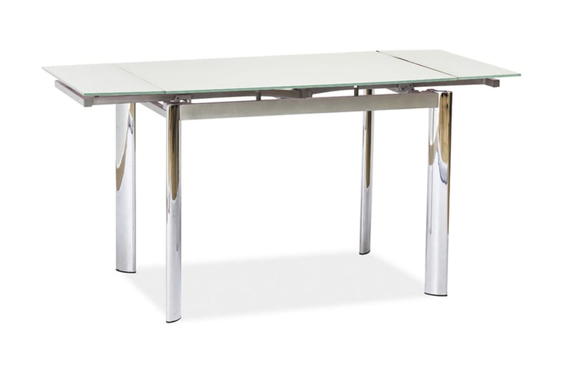 Mecula Förlängningsbart Matbord 100 cm - Glas/Vit/Silver - Möbler - Bord & matgrupper - Matbord & köksbord