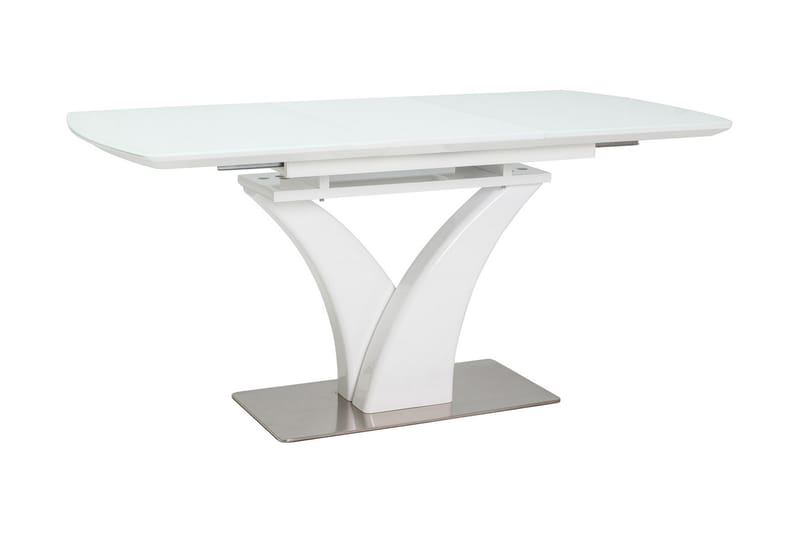 Menito Förlängningsbart Matbord 120 cm - Glas/Vit/Silver - Möbler - Bord & matgrupper - Matbord & köksbord